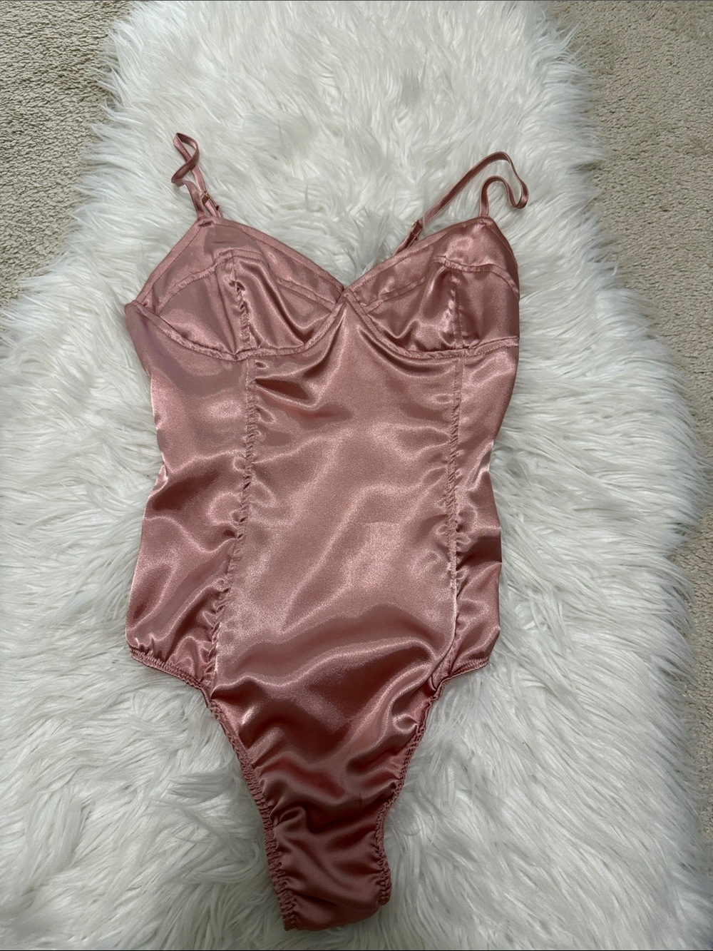 NWOT Lovers + Friends Pink Lace Spaghetti Strap Bodysuit